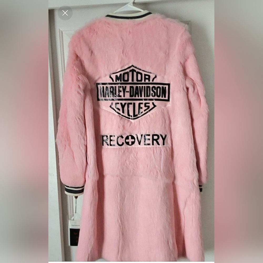 Womens Coat Jacket Pink Faux Fur Size M New With Tags